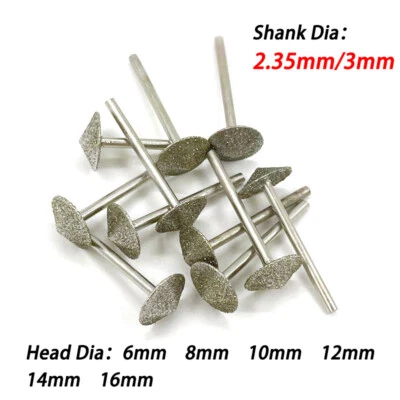 Diamant Fräser Schleifstift 6mm - 16mm Kegelkopf Diamantschleifer Grob / Fein - Bild 1 von 4