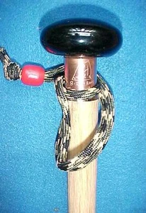 WHITE-ASH black MARBLE antigue DOOR KNOB walking stick~scorched knots 250 Lb USA - Picture 1 of 5