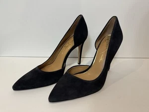 Jessica Simpson Pheona 4" High Heel Pumps Suede Black Pointed Toe Size 9.5 - Picture 1 of 5