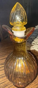 Vintage 7" Tall Vintage Avon Amber Cruet Glass Bath Oil Bottle - Reusuable - Picture 1 of 6