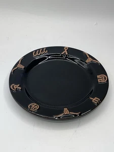 Frankoma Pottery Ranch Brands Vaquero Western Ensalada Plato Kings 6666 Negro 7-3/4 - Imagen 1 de 4