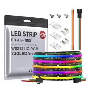 FCOB WS2811 IC RGB COB LED Strip DC12V 720LED/m 16.4FT Flexible High Density ... - Picture 1 of 8