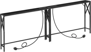2x Slim Console Tables with USB Charging – 100cm Entryway or Sofa Table - Picture 1 of 12
