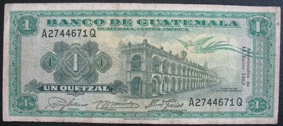 Guatemala 1962 1 nota Quetzal - Imagem 1 de 2