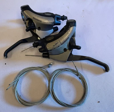 Shimano Brake And Gear Levers Pair Shimano 7 x 3 Speed. inc new cables - Image 1 of 2