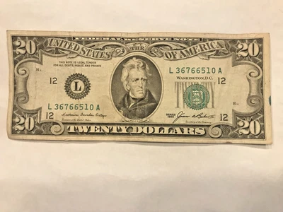 1985 20 dollar federal reserve note. - Image 1 of 2