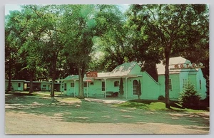Postkarte La Moille Minnesota Twin Bluffs Motel Café Hiawatha Valley um 1955 - Bild 1 von 2