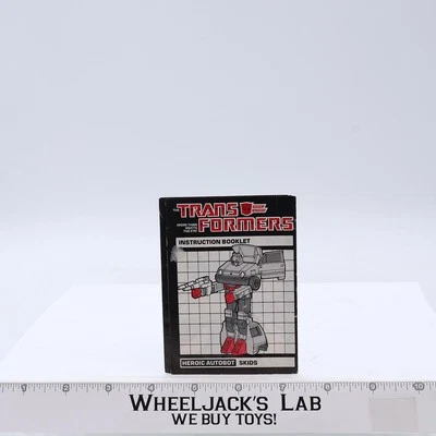 Skids Instructions Manual Booklet 1985 Hasbro G1 Transformers Vintage Figure - Image 1 of 2