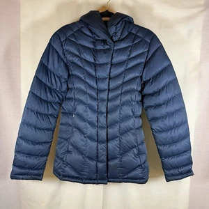 Patagonia Puffer Coat Damen mittelblau Parka Jacke Reißverschluss Kapuze Daunenfüllung - Bild 1 von 10