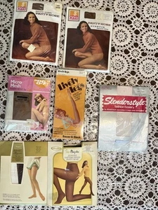 Vintage 1950s 60s 70s Nylon Pantyhose Stocking Lot of 7 Pairs Unopened - Picture 1 of 16