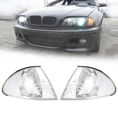 Paire De Feux D'angle Blancs Pour BMW Série 3 E46 Berline 98-01 63136902766' - Image 1 of 4