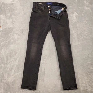 Pantalones de mezclilla Scotch & Soda Ralston para hombre 33x32 (se adapta a 30x31) negros elásticos botones mosca - Imagen 1 de 19