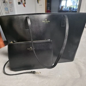 Kate Spade Harmony schwarze große Beuteltasche Tasche Handtasche mit Handgelenktasche - Bild 1 von 18
