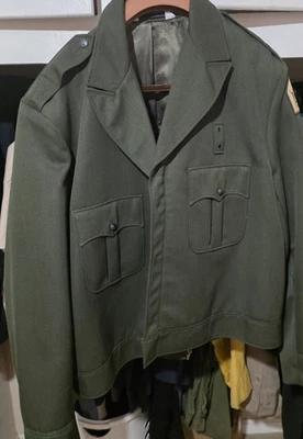 United Uniform Class A Ike Jacket – Size 54L, Zippered Front, Wool Blend Green - Image 1 of 4