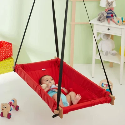 Hamaca de bebé con cremallera de resorte de madera Foto 1 de 4