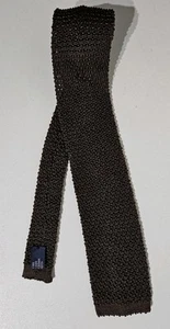 Vintage Ralph Lauren Polo 100% Silk Brown Waffle Knit Tie Italy - Picture 1 of 8