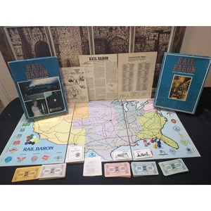 Rail Baron Game Building Railroad Empires 1977 incompleto Avalon Hill de colección - Imagen 1 de 10