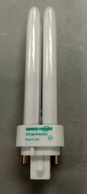 Satco S8334, 3000K 18-Watt G24q-2 Base T4 Quad 4-Pin, PK of 2 Bulbs Per Order. - Image 1 of 4