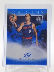 TRENTYN FLOWERS 2024-25 ORIGINS ROOKIE AUTOGRAPH BLUE RC AUTO /49 Q3882 - Picture 1 of 2