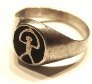 STERLINGSILBER INMACULADA ROMERO ITALIENISCHER ANKH PINKY SIEGELRING GRÖSSE K SELTEN! - Bild 1 von 2
