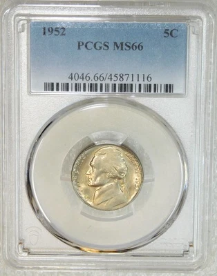 1952 P Jefferson Nickel PCGS MS66 looks Full Steps Gorgeous Luster PQ #V123A - Image 1 of 4