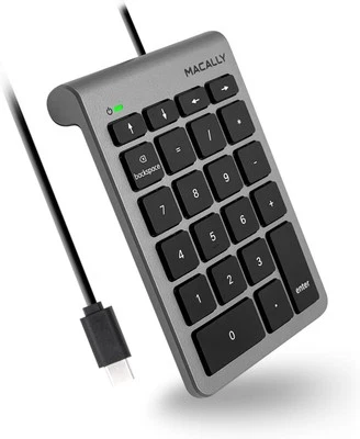 Macally Wired USB C Numeric Keypad for Mac - Work Better - Type C Space Gray  - Image 1 of 4
