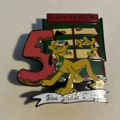 Pin Disney 17785 Plutón 12 Días Navidad 5 Anillos de Oro 2002 DLR Le 1500 Foto 1 de 2
