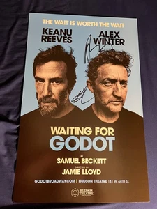 Waiting For Godot Signed Autographed 14x22 Window Card Broadway Reeves Winter  2 - Picture 1 of 8