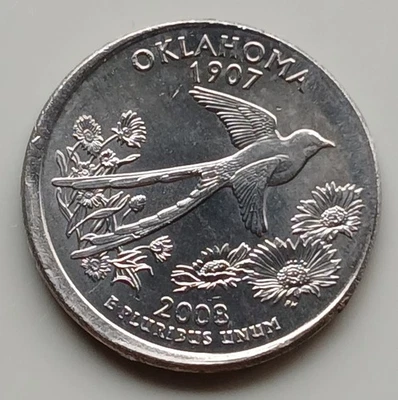 OKLAHOMA 2008 Broad Struck Error Quarter 25C UNCIRCULATED - Image 1 of 2
