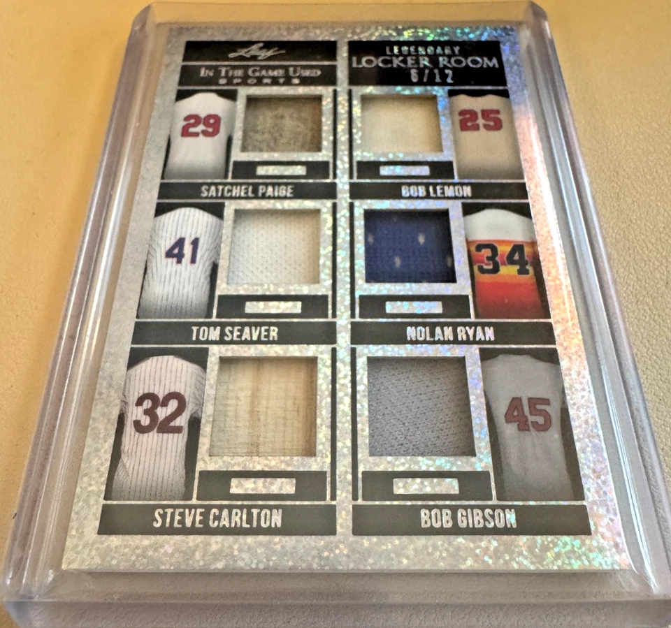 PAIGE/LEMON/RYAN/SEAVER/CARLTON/GIBSON 2022 Leaf ITG Used SIX GAME HOF RELIC /12 - Image 1 of 2