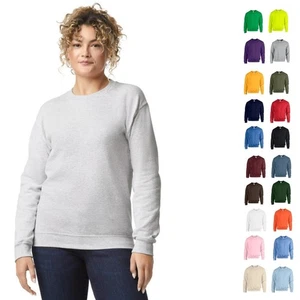 Felpe Gildan Donna Plain Crew Collo | Maglione Maglione Casual Morbido Caldo - Foto 1 di 34