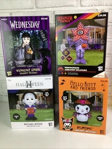 Halloween Hof Schlauchboote 5' Wednesday Myers Demogorgon Kuromi 4 NEU - Bild 1 von 7