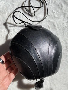 Vintage Barbara Bolan Umhängetasche schwarz Leder Hartschale - Bild 1 von 10