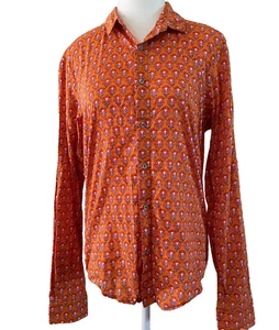 Scotch & Soda Shirt Size S Orange Paisley 100% Cotton Cuffs Work Party Business - Bild 1 von 12