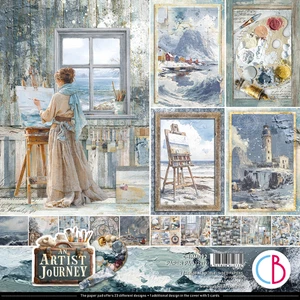 Ciao Bella An Artist Journey 12"x 12" Scrapbooking Paper Winter Ocean Paint Art - Picture 1 of 14