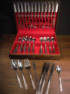 INTERNATIONAL USA stainless Serenata Knives forks spoons Serving 106 Pc MCM - Picture 1 of 5