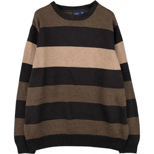 Used BASIC EDITIONS Striped Cotton Knit Sweater Men's Size L - Picture 1 of 4