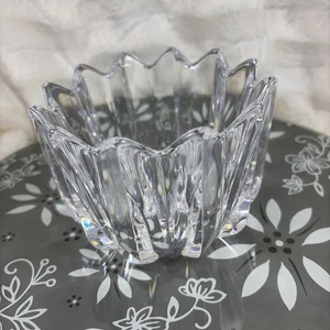 Vintage Orrefors Schweden signiert Kristall Medium Fleur Klarglas Schale 3" hoch 4,5 W - Bild 1 von 6