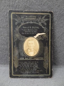 Obituary Memorial Card Antique Cabinet Photo Mourning Victorian Funeral 1907 - Picture 1 of 7