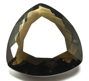 Topacio ahumado grande 45,25 quilates facetado corte trillón piedras preciosas sueltas regalo 4 cumpleaños - Imagen 1 de 6
