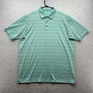 Under Armour Polo Shirt Mens XL X-Large Sea Green White Stripe Loose Fit Golf - Picture 1 of 13