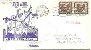 First Helicopter Airmail Flight Cover Perth Amboy NJ June 8 1953 AAMC#111-17 - Picture 1 of 1