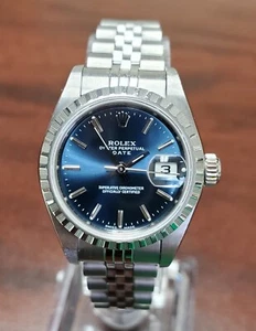 Ladies ROLEX Date 79240 K Serial (2000) Full Set EXCELLENT CONDITION Blue Dial - Picture 1 of 22