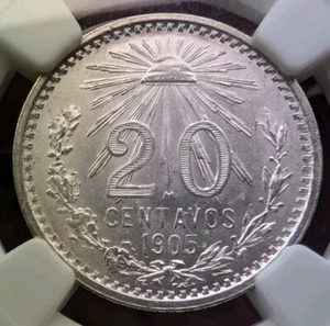 1905 Mexico 20 Centavos Silver NGC MS65 - Picture 1 of 4