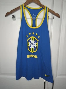 Nike Women Brazil Brasil World Cup WC 2018 Soccer Core Tank Top Shirt M - Picture 1 of 5