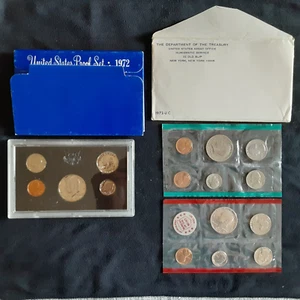 1972 U.S Mint Proof Set AND 1972 Uncirculated U.S Mint Coin set! NICE PAIR!!! - Picture 1 of 1