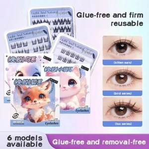 Niedliche Tiers erie Falsche Wimpern 4 Reihen Einzelne Cluster Wimpern - Picture 1 of 16
