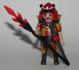 Playmobil Red Warrior Samurai Knight w/ 3 golden & silver  katana - C40 - Picture 1 of 4