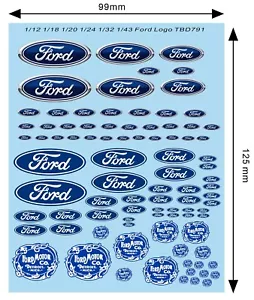 1/12 1/18 1/20 1/24 1/32 1/43 Decals Ford Logo + 1903 Motor Oil  Decal TB TBD791 - Picture 1 of 1