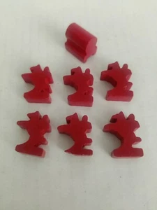 Catan Traders and Barbarians - Replacement 6 RED Knights & 1 Wagon - Picture 1 of 1